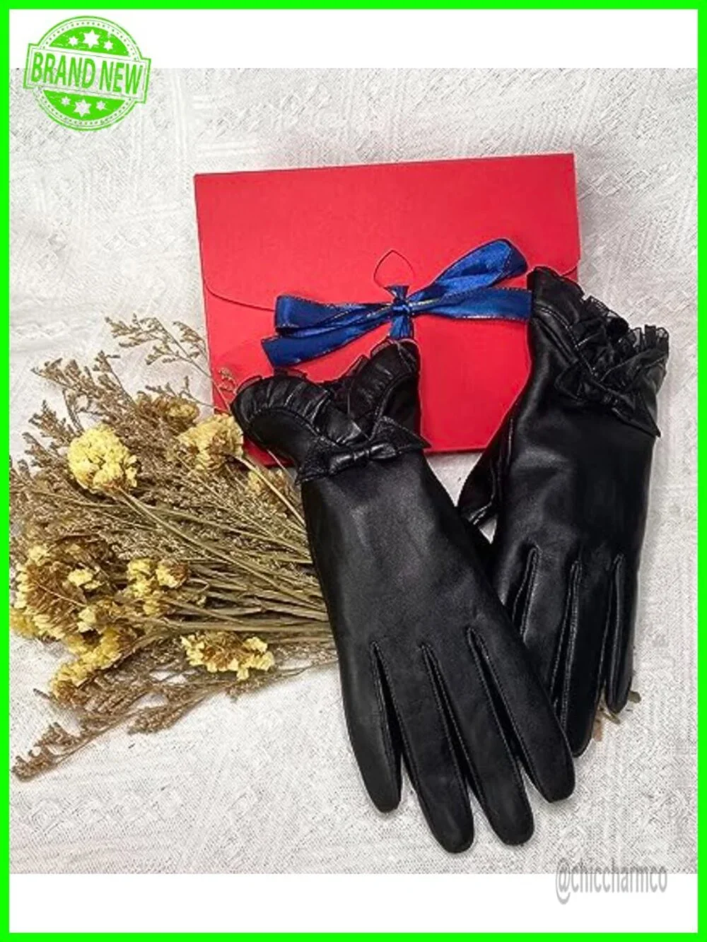 Genuine Sheepskin Leather Gloves with Cashmere Lining Touchscreen Driving